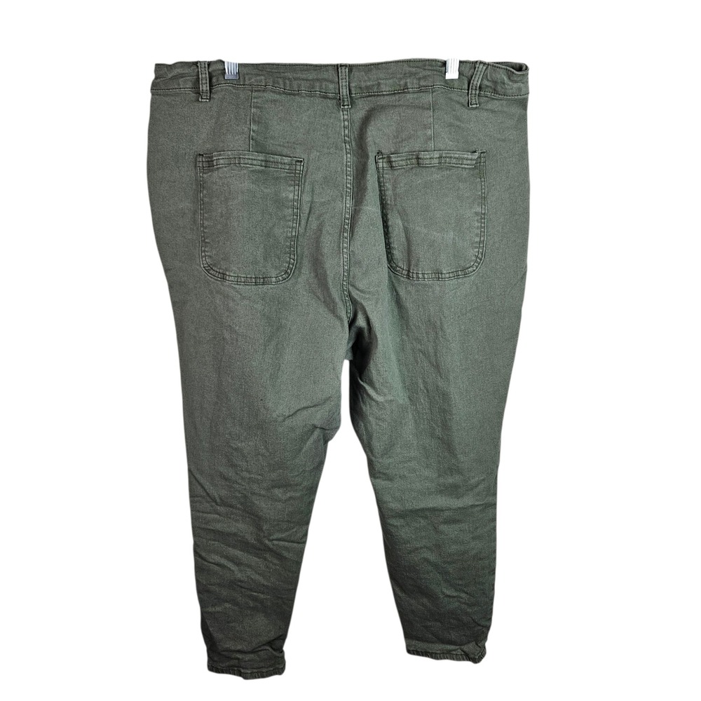 Shein Curve Plus Size 5X US 22‎ Olive Green Denim Jeans Womens Pants - Picture 7 of 9